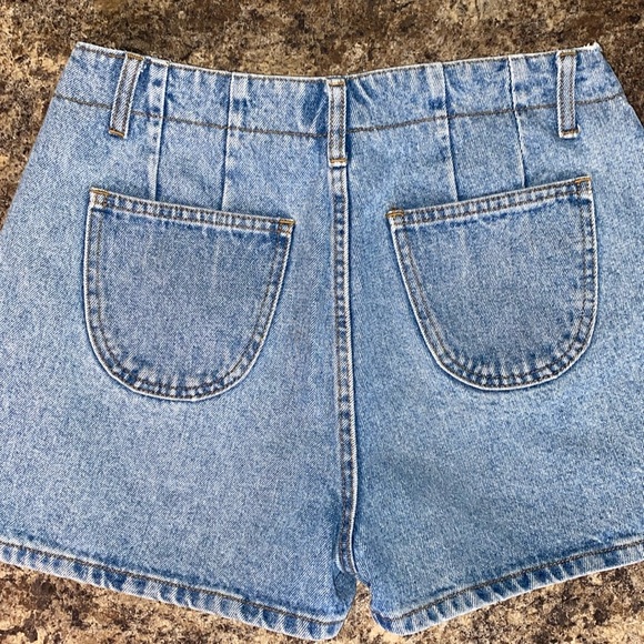 MODA INTL Vintage Y2K Lace Up Tie Side Zipper 100% Cotton Denim Shorts Size 27 - Picture 6 of 14